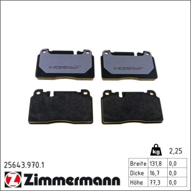 Zimmermann Bremsbelagsatz, Scheibenbremse rd:z 25643.970.1 Zimmermann Bremsbelagsatz, Scheibenbremse rd:z 25643.970.1