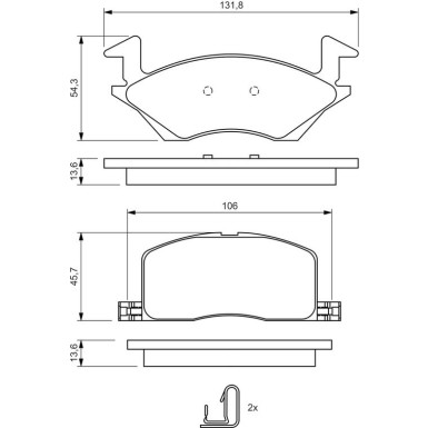 BOSCH Bremsbelagsatz, Scheibenbremse 0 986 424 264