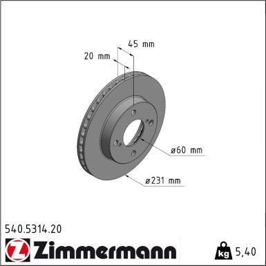 Zimmermann | Bremsscheibe | 540.5314.20