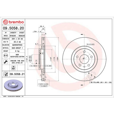 09.5058.21 Bremsscheibe PRIME LINE - UV Coated 09.5058.21 Bremsscheibe PRIME LINE - UV Coated