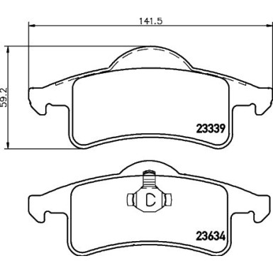 Hella | Bremsbelagsatz, Scheibenbremse | 8DB 355 009-891