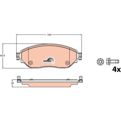 GDB2096 Bremsbelagsatz, Scheibenbremse COTEC