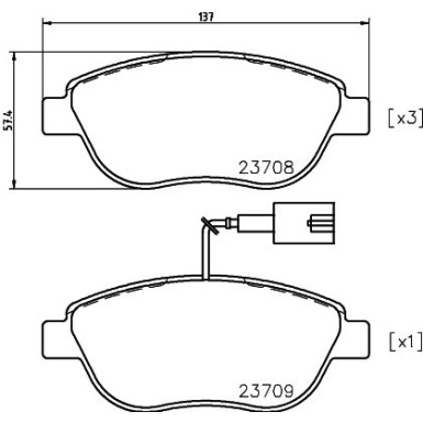 Hella | Bremsbelagsatz, Scheibenbremse | 8DB 355 018-831