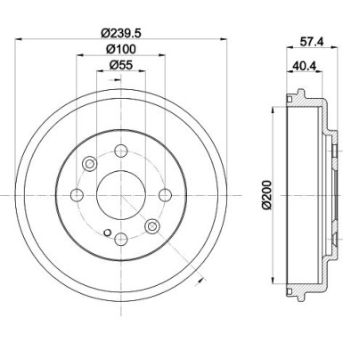 Hella | Bremstrommel | 8DT 355 302-491