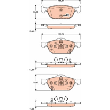 TRW Bremsbelagsatz, Scheibenbremse COTEC GDB3476