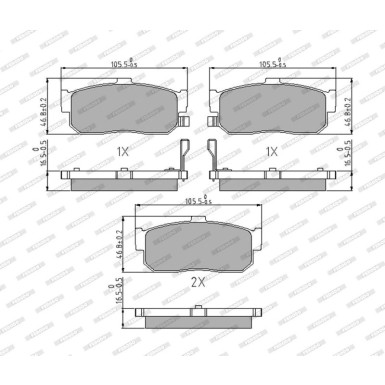 FDB796 Bremsbelagsatz, Scheibenbremse PREMIER ECO FRICTION