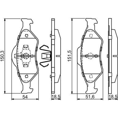 0 986 424 645 Bremsbelagsatz, Scheibenbremse