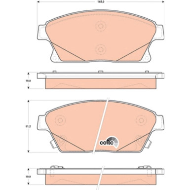 TRW Bremsbelagsatz, Scheibenbremse COTEC GDB1847