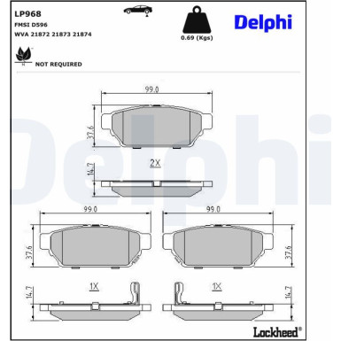 LP968 Bremsbelagsatz, Scheibenbremse