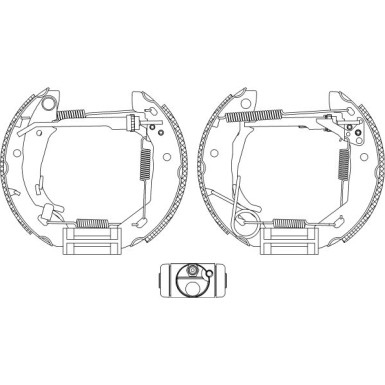 Hella Bremsbackensatz Shoe Kit Pro 8DB 355 004-521