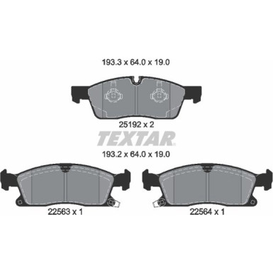 Textar Bremsbelagsatz, Scheibenbremse Q+ 2519209