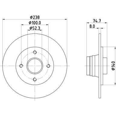 Hella | Bremsscheibe | 8DD 355 105-271