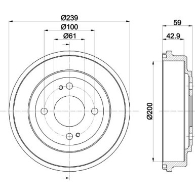 Hella | Bremstrommel | 8DT 355 301-981