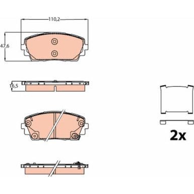 GDB2160 Bremsbelagsatz, Scheibenbremse