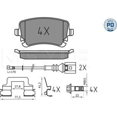 Meyle Bremsbelagsatz, Scheibenbremse MEYLE-PD: Advanced performance and design 025 233 2617-1/PD