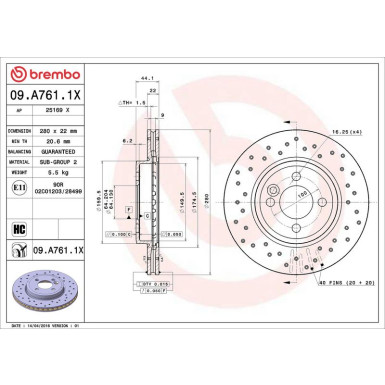 Brembo Bremsscheibe XTRA LINE - Xtra 09.A761.1X