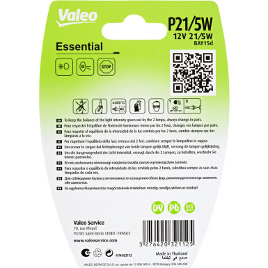 Valeo | Glühlampe, Blinkleuchte | 032112