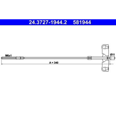 ATE | Seilzug, Feststellbremse | 24.3727-1944.2 ATE | Seilzug, Feststellbremse | 24.3727-1944.2