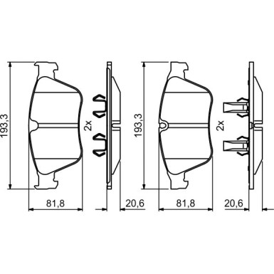 0 986 494 875 Bremsbelagsatz, Scheibenbremse