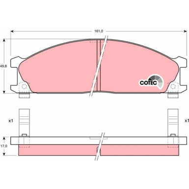 GDB766 Bremsbelagsatz, Scheibenbremse COTEC