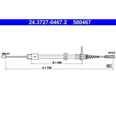 24.3727-0467.2 Seilzug, Feststellbremse