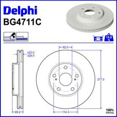 Delphi Bremsscheibe BG4711C