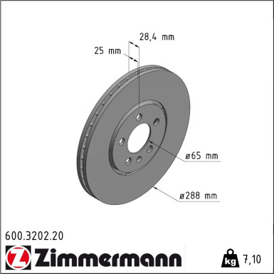 Zimmermann Bremsscheibe Coat Z 600.3202.20 Zimmermann Bremsscheibe Coat Z 600.3202.20