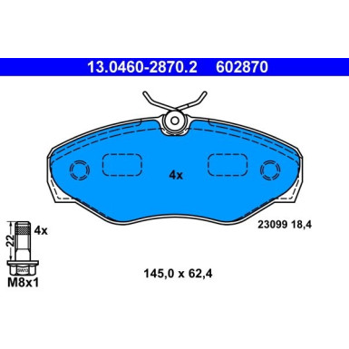13.0460-2870.2 Bremsbelagsatz, Scheibenbremse