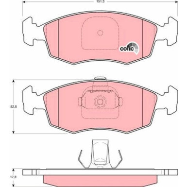 TRW Bremsbelagsatz, Scheibenbremse COTEC GDB1383