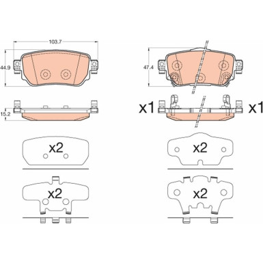 GDB3617 Bremsbelagsatz, Scheibenbremse