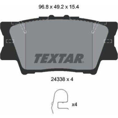 Textar Bremsbelagsatz, Scheibenbremse 2433801
