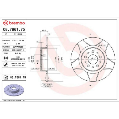 Brembo Bremsscheibe XTRA LINE - Max 08.7861.75