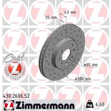 Zimmermann Bremsscheibe SPORT Z 430.2606.52