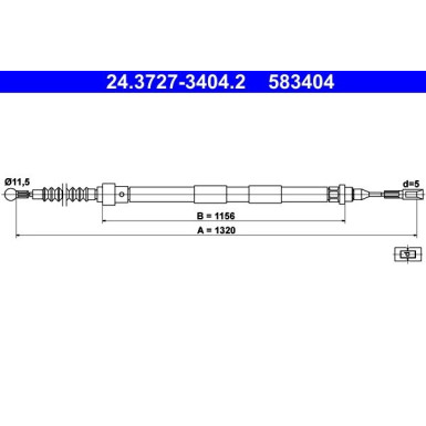 24.3727-3404.2 Seilzug, Feststellbremse 24.3727-3404.2 Seilzug, Feststellbremse