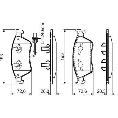 0 986 494 200 Bremsbelagsatz, Scheibenbremse
