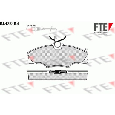 FTE | Bremsbelagsatz, Scheibenbremse | 9010156