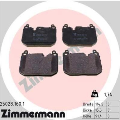 25028.160.1 Bremsbelagsatz, Scheibenbremse