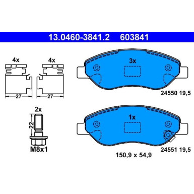 13.0460-3841.2 Bremsbelagsatz, Scheibenbremse