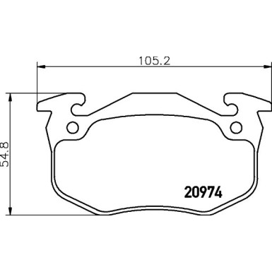 Hella | Bremsbelagsatz, Scheibenbremse | 8DB 355 018-951