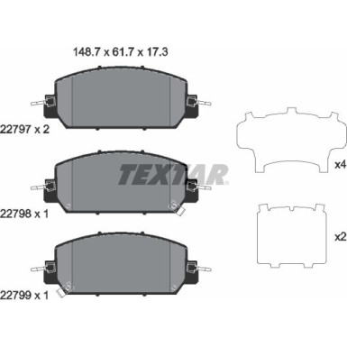 Textar | Bremsbelagsatz, Scheibenbremse | 2279701 Textar | Bremsbelagsatz, Scheibenbremse | 2279701