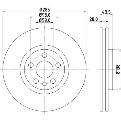Hella | Bremsscheibe | 8DD 355 108-761