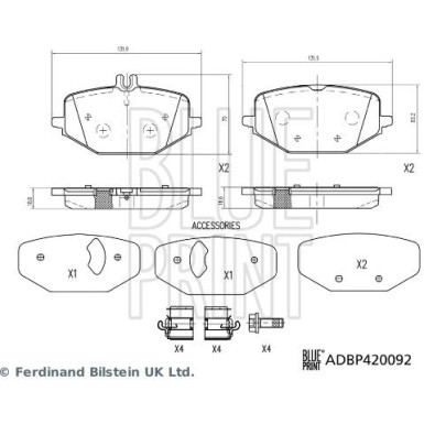 ADBP420092 Bremsbelagsatz, Scheibenbremse