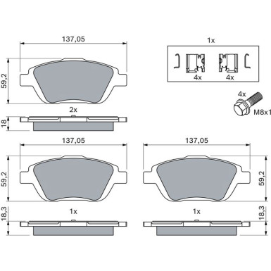 0 986 494 438 Bremsbelagsatz, Scheibenbremse
