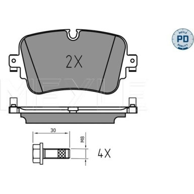 025 223 0717/PD Bremsbelagsatz, Scheibenbremse MEYLE-PD: Advanced performance and design.
