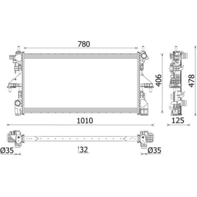CR 2638 000P Kühler, Motorkühlung BEHR *** PREMIUM LINE ***