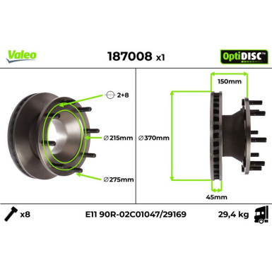 Valeo | Bremsscheibe | 187008