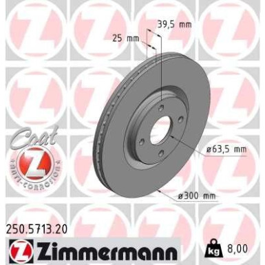 Zimmermann | Bremsscheibe | 250.5713.20