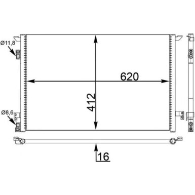 AC 411 000S Kondensator, Klimaanlage BEHR