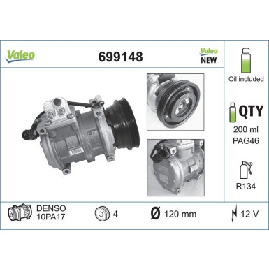 Valeo | Kompressor, Klimaanlage | 699148 Valeo | Kompressor, Klimaanlage | 699148