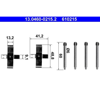 13.0460-0215.2 Zubehörsatz, Scheibenbremsbelag